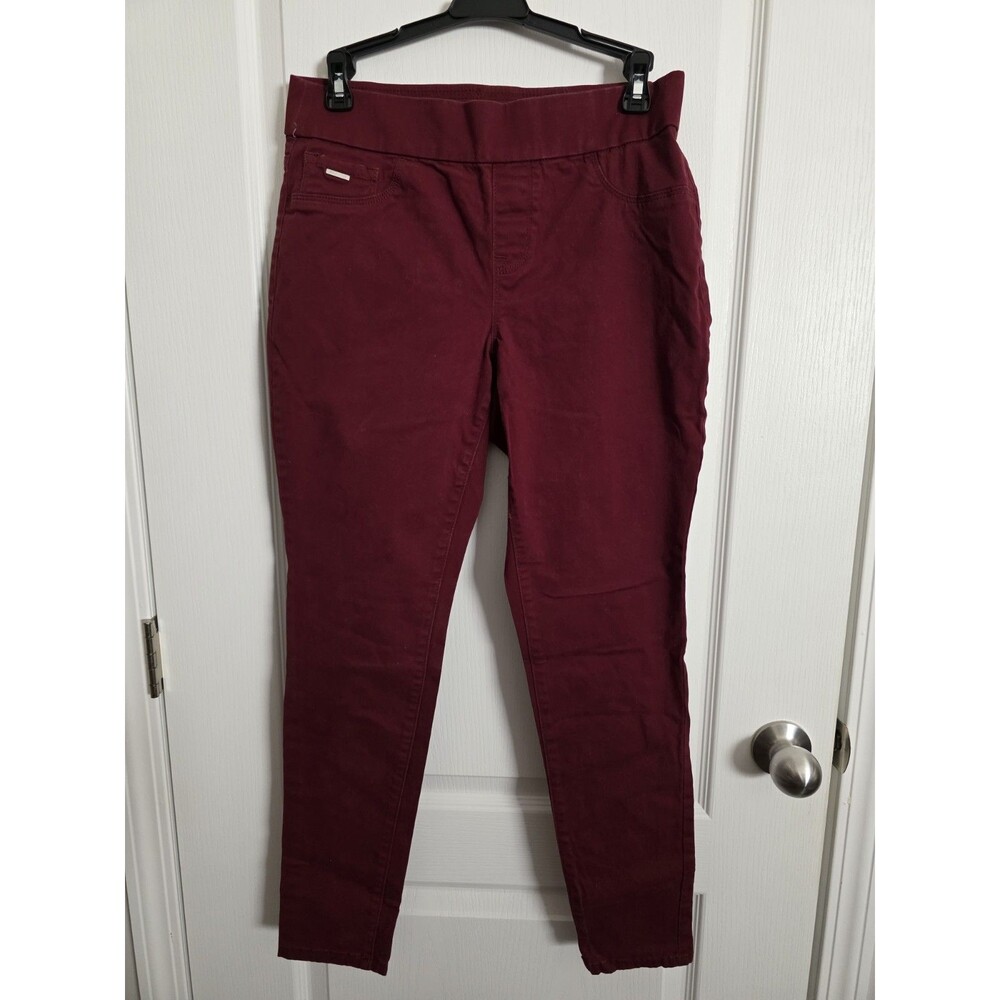 Nine West Heidi Burgundy, Red Pull-On Skinny Jeans, stretch pants sz 4. (278)